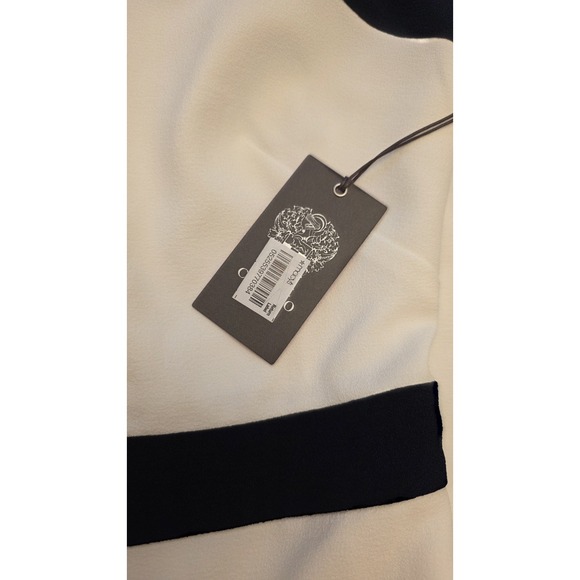 Vince Camuto Sz 6 White With Black Trim Evening Formal Jumpsuit Slimming NWT - Picture 13 of 16